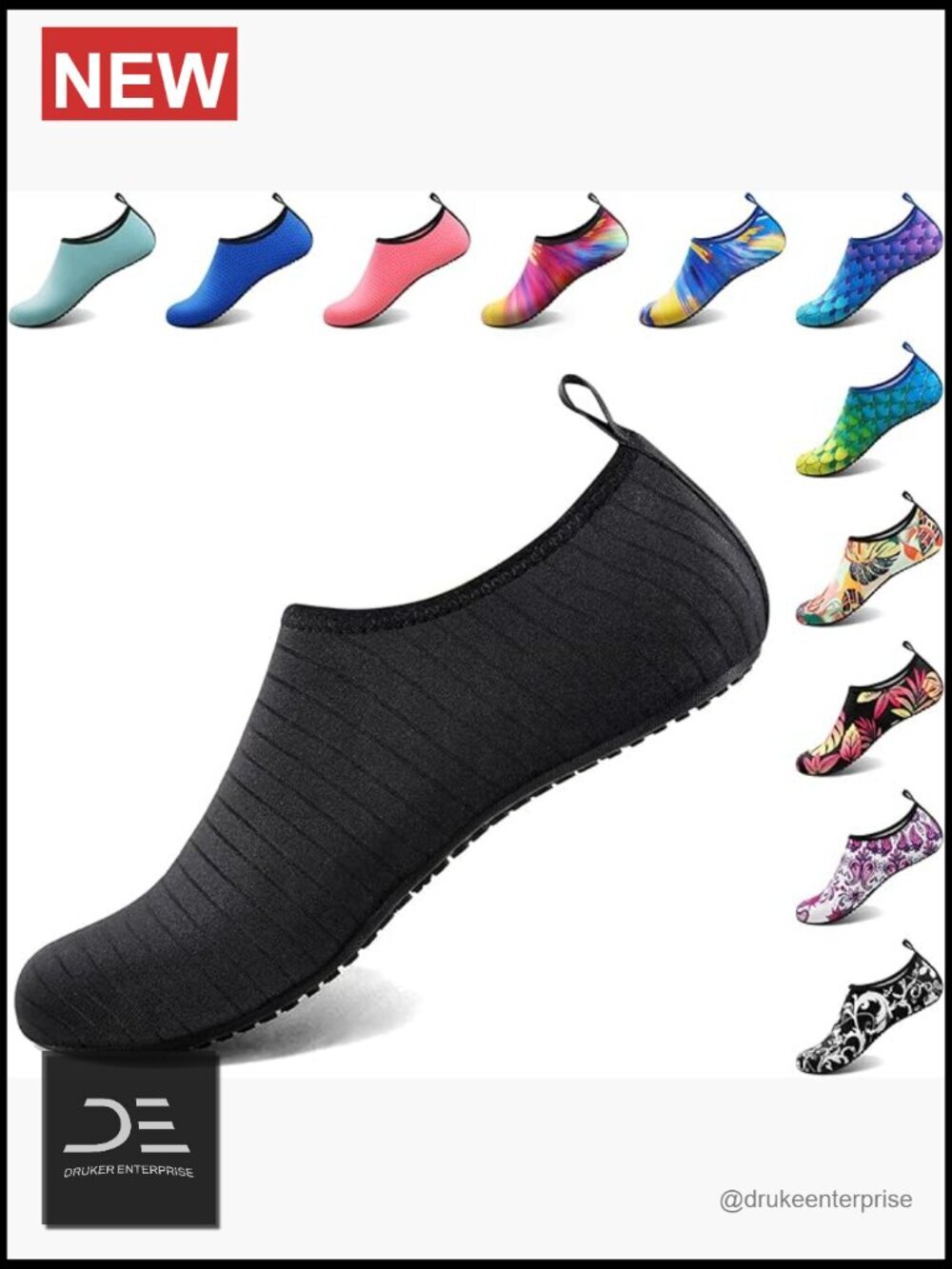 Water Shoes - Quick-Dry Barefoot Slip-On for Swim Beach Yoga